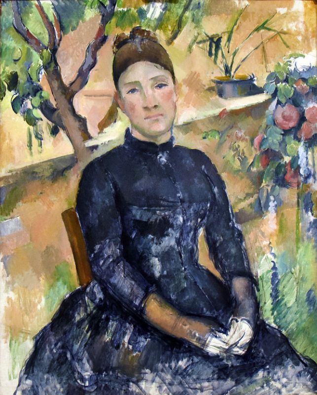 Paul Cezanne 1891 Madame Cezanne In The Conservatory From New York Metropolitan Museum Of Art At New York Met Breuer Unfinished